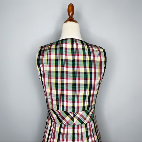 NWT BURBERRY Aria Achni Pleat Detail Check Midi Dress Size 38 US 4 - Picture 7 of 16